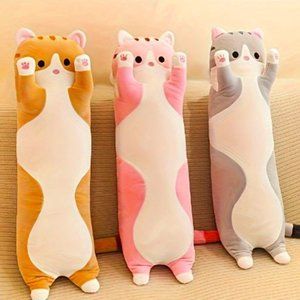 20 Inch Long Cat Plush - Pink